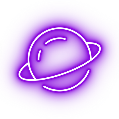 Neon purple planet icon